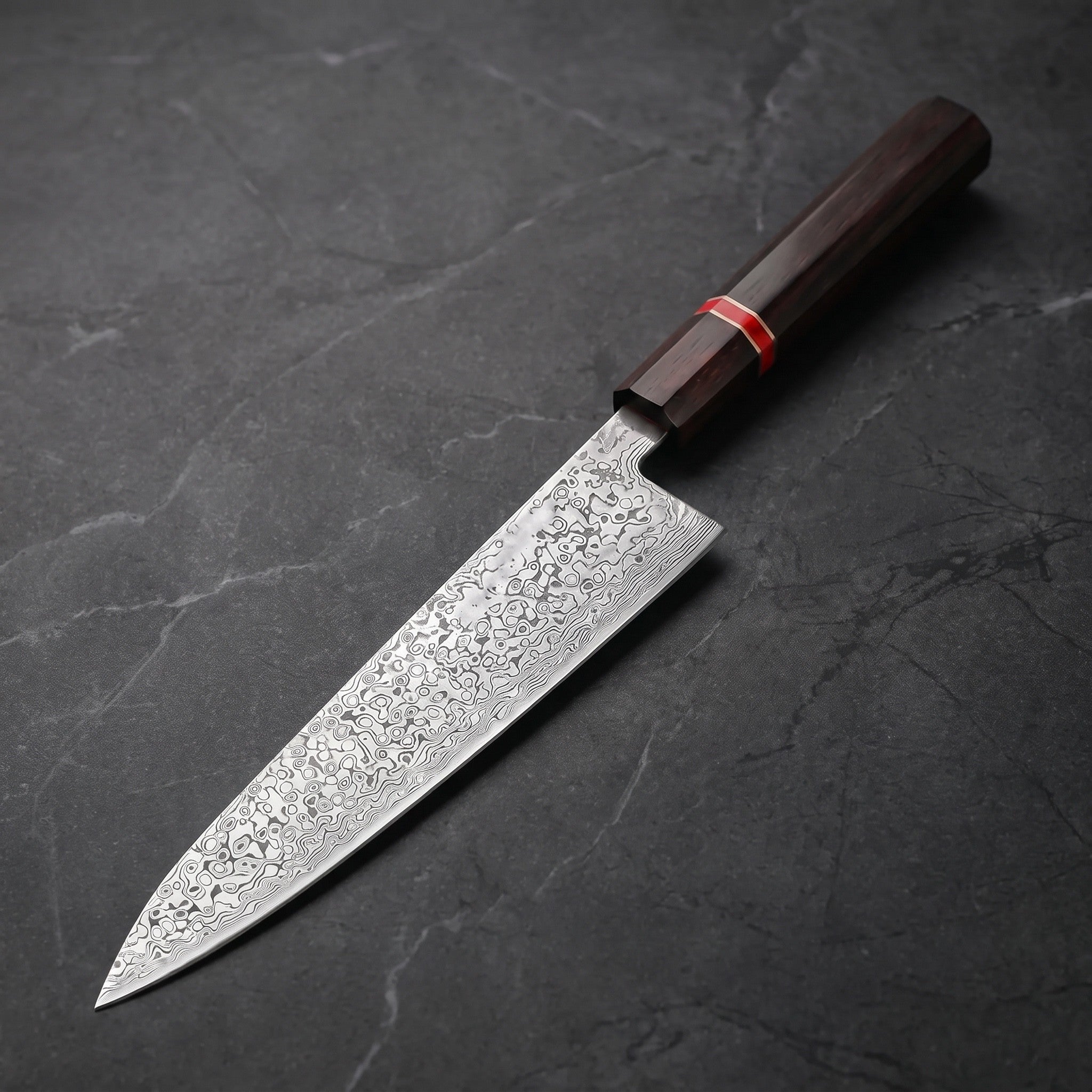 Byakko Gyuto Chef Knife, Red Handle