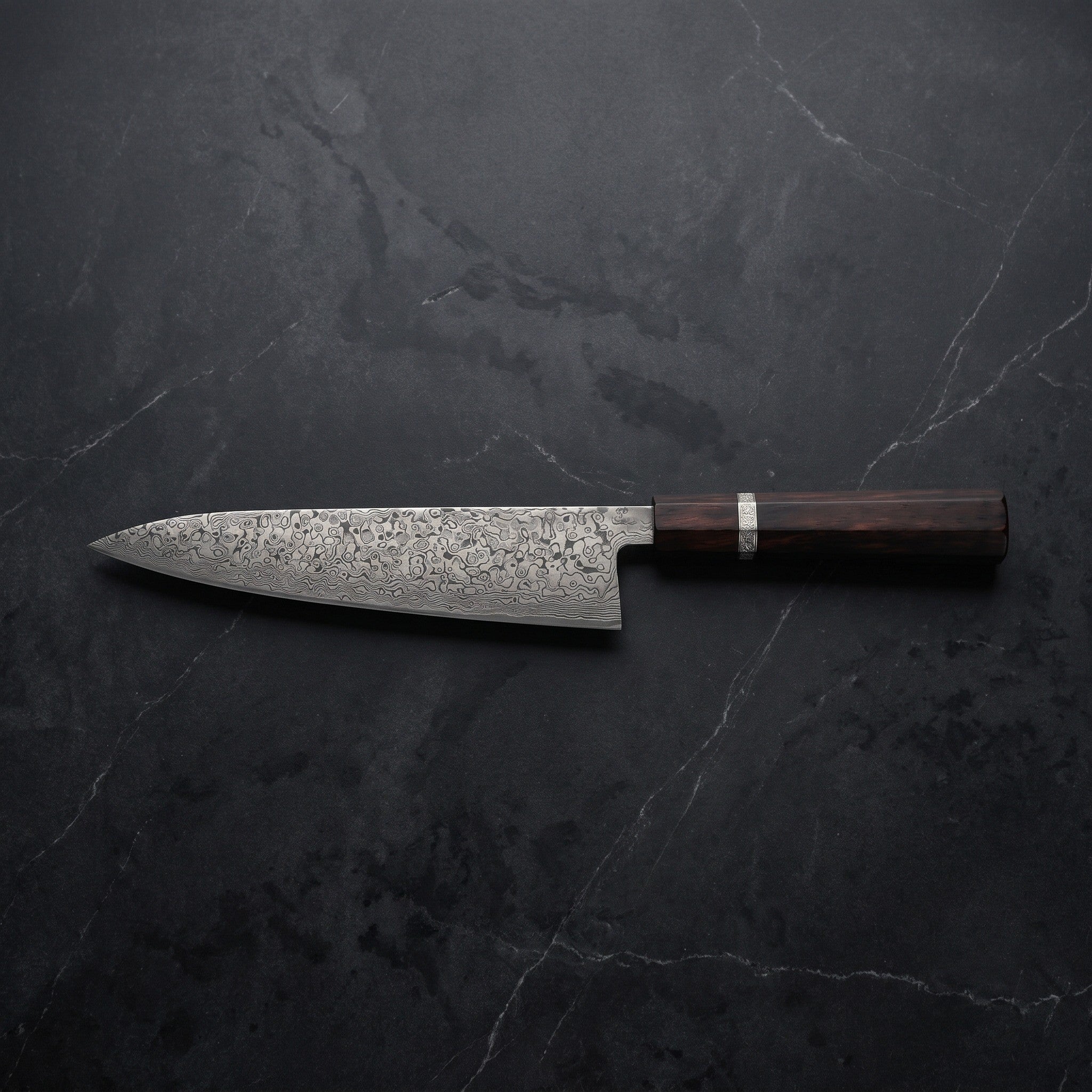 Byakko Gyuto Chef Knife, White Handle – on the board