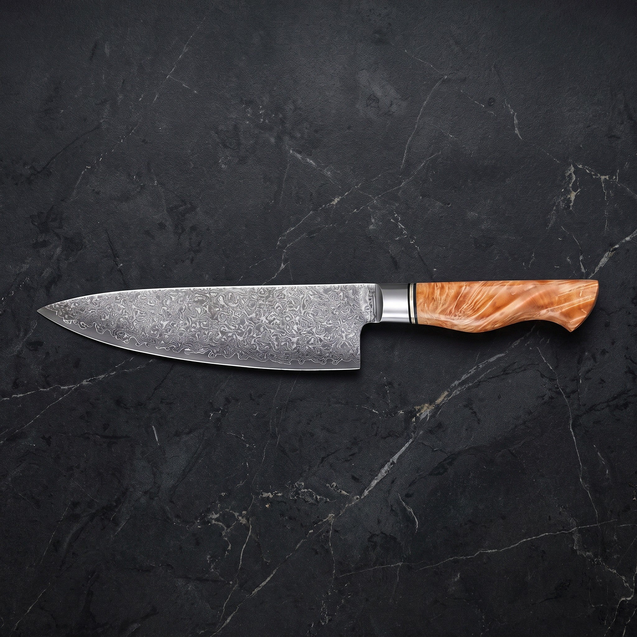 Fubuki Gyuto Chef Knife – on the board