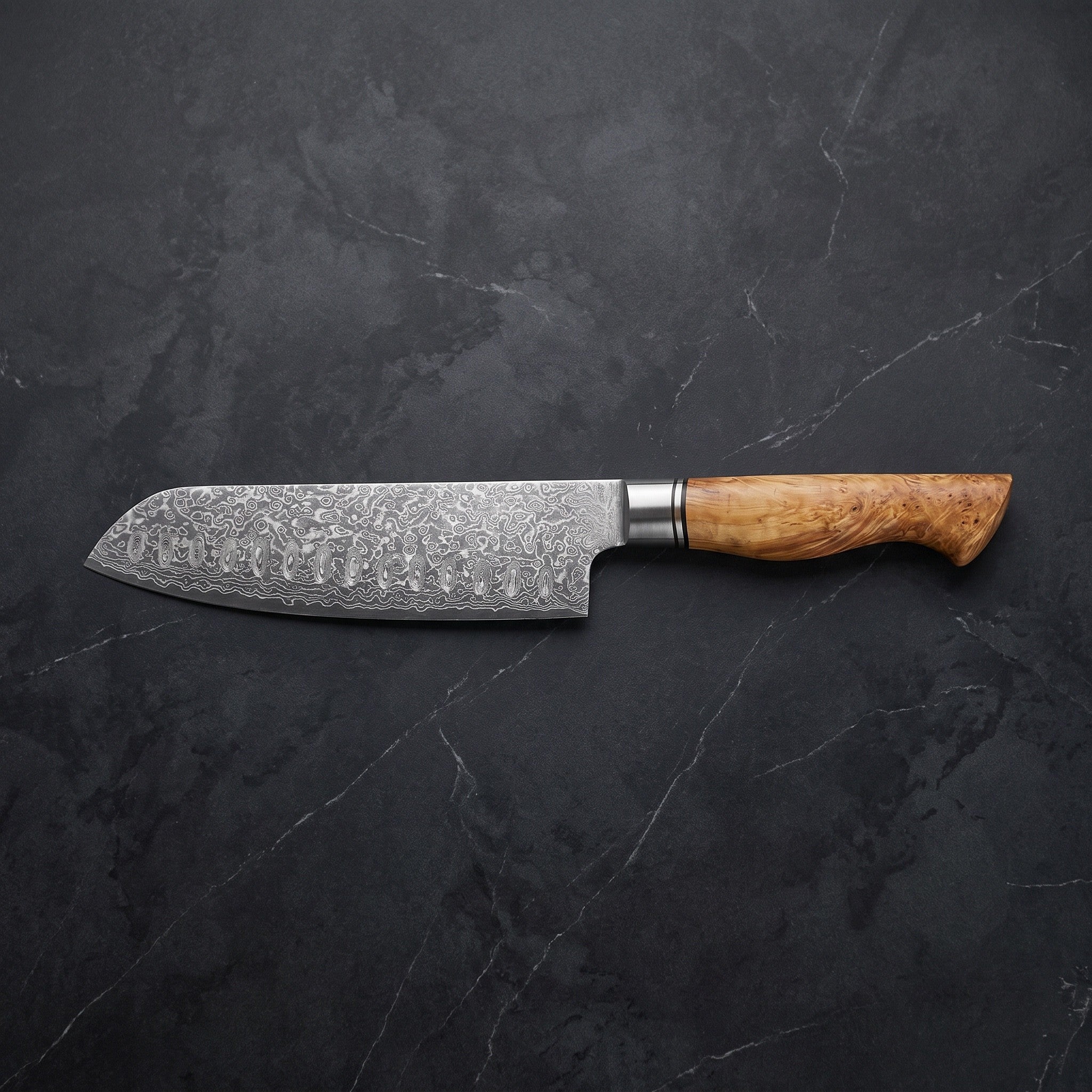 Fubuki Santoku All-Purpose Knife – on the board