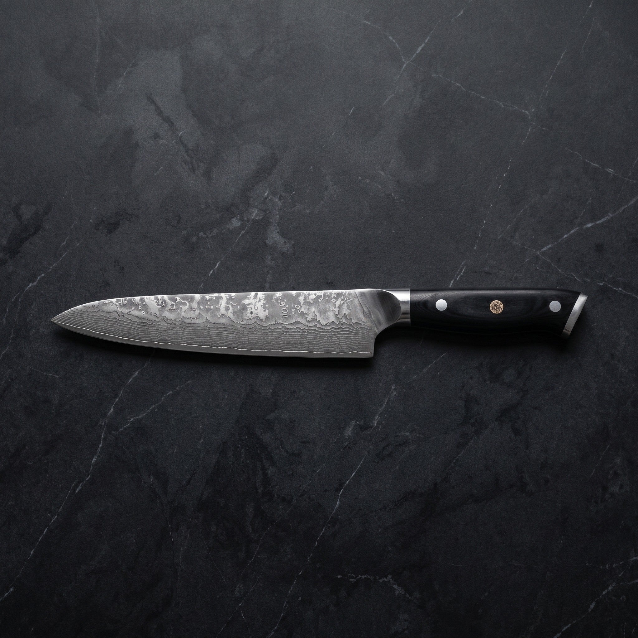 Genbu Gyuto Chef Knife – on the board