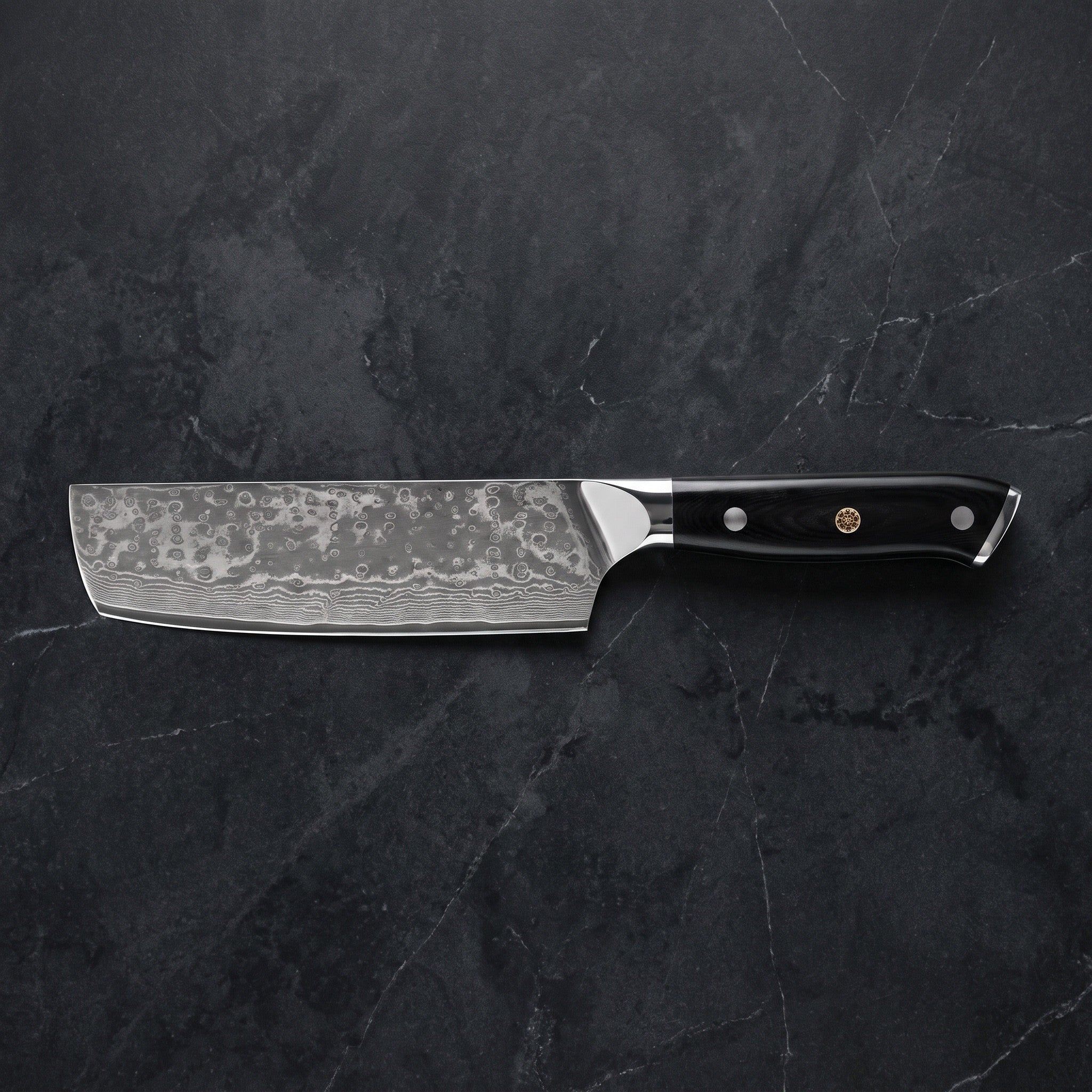 Genbu Nakiri Vegetable Knife – on the board