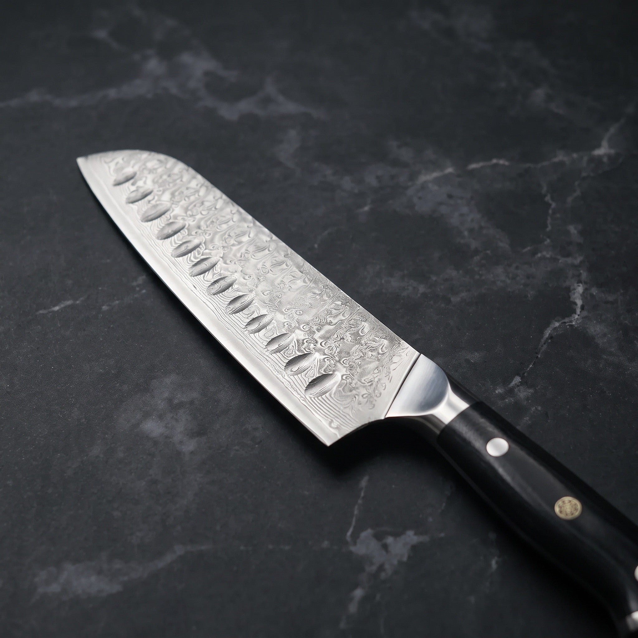 Genbu Santoku All-Purpose Knife – blade detail