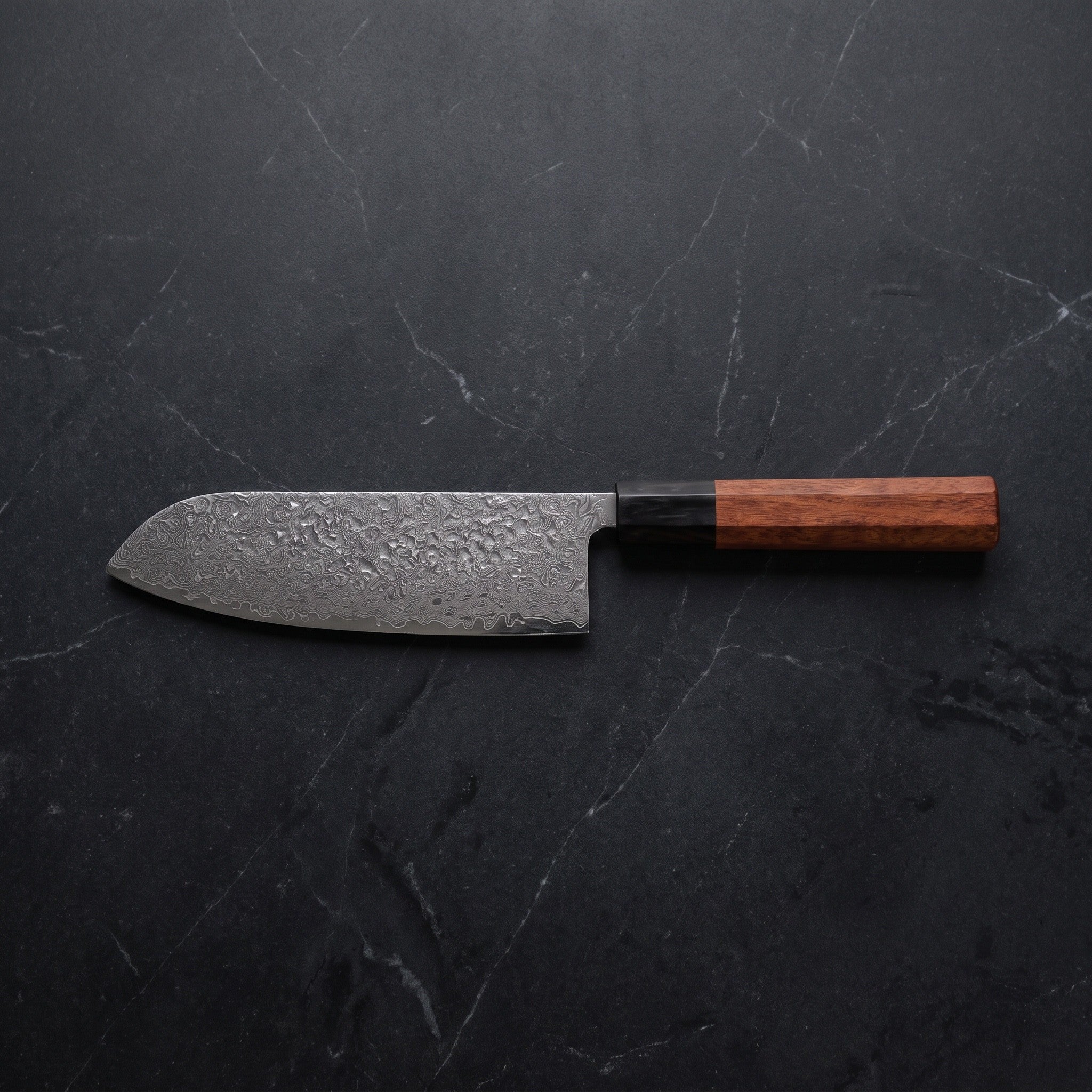 Kodama Santoku All-Purpose Knife – on the board