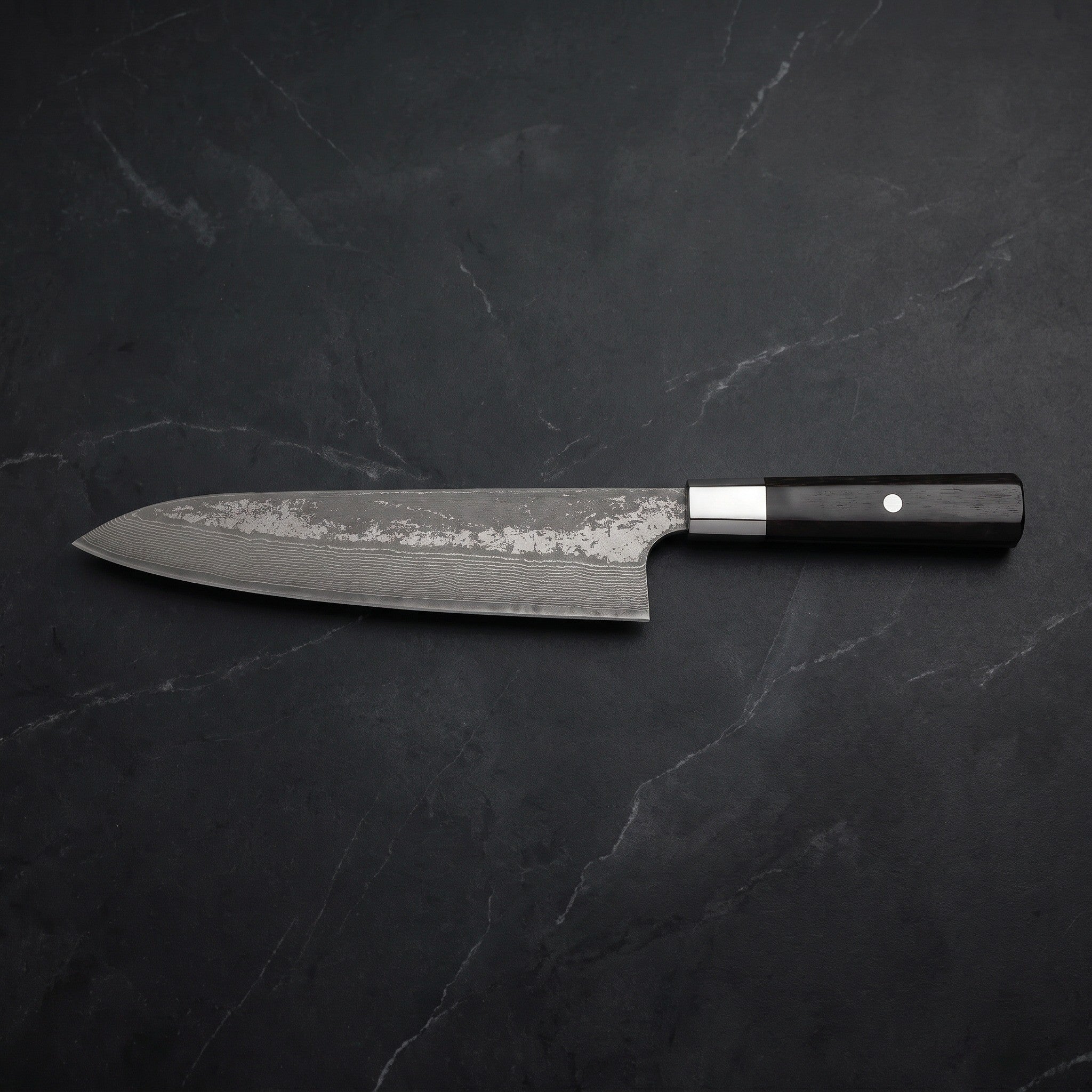 Kohaku Gyuto Chef Knife – on the board