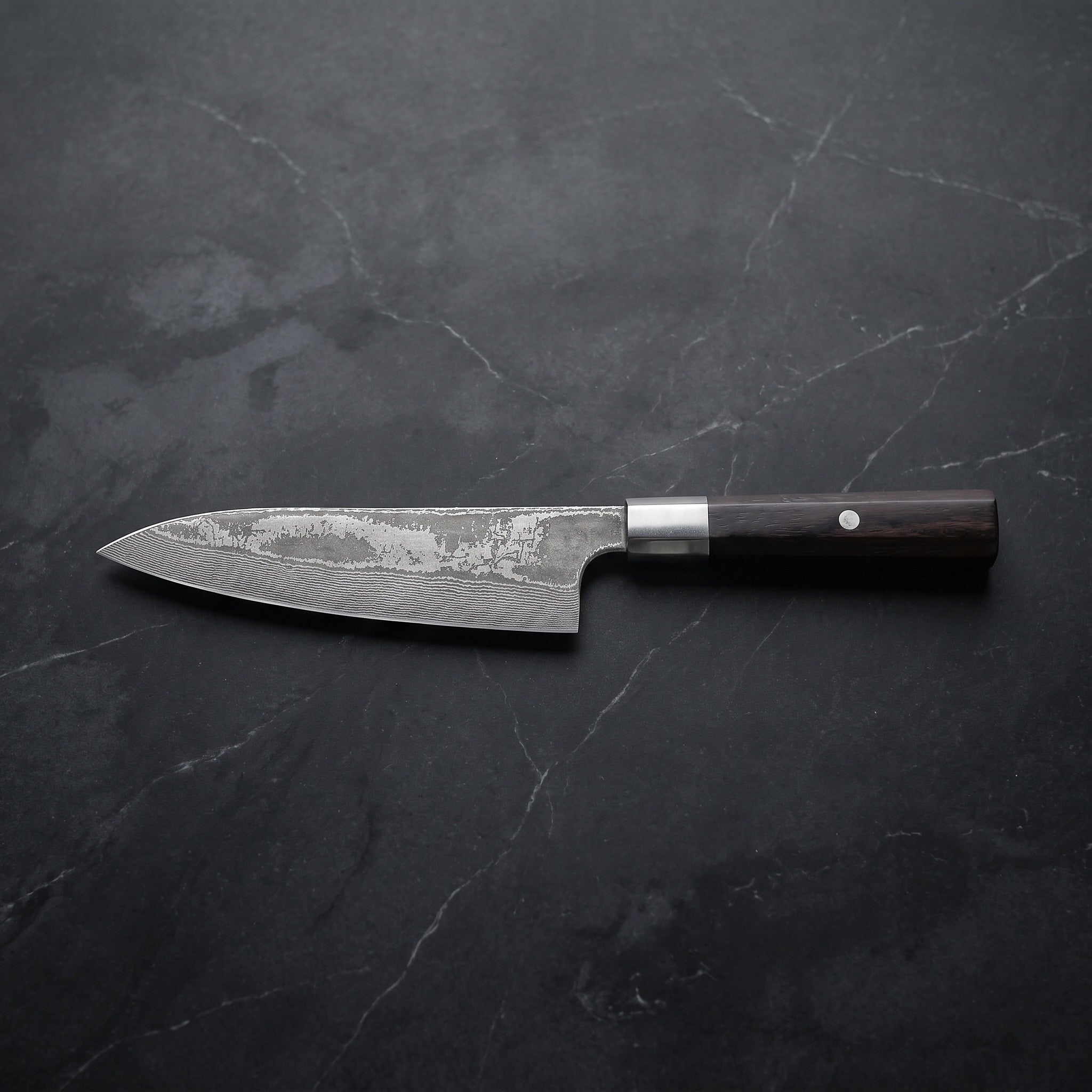 Kohaku Santoku All-Purpose Knife – on the board