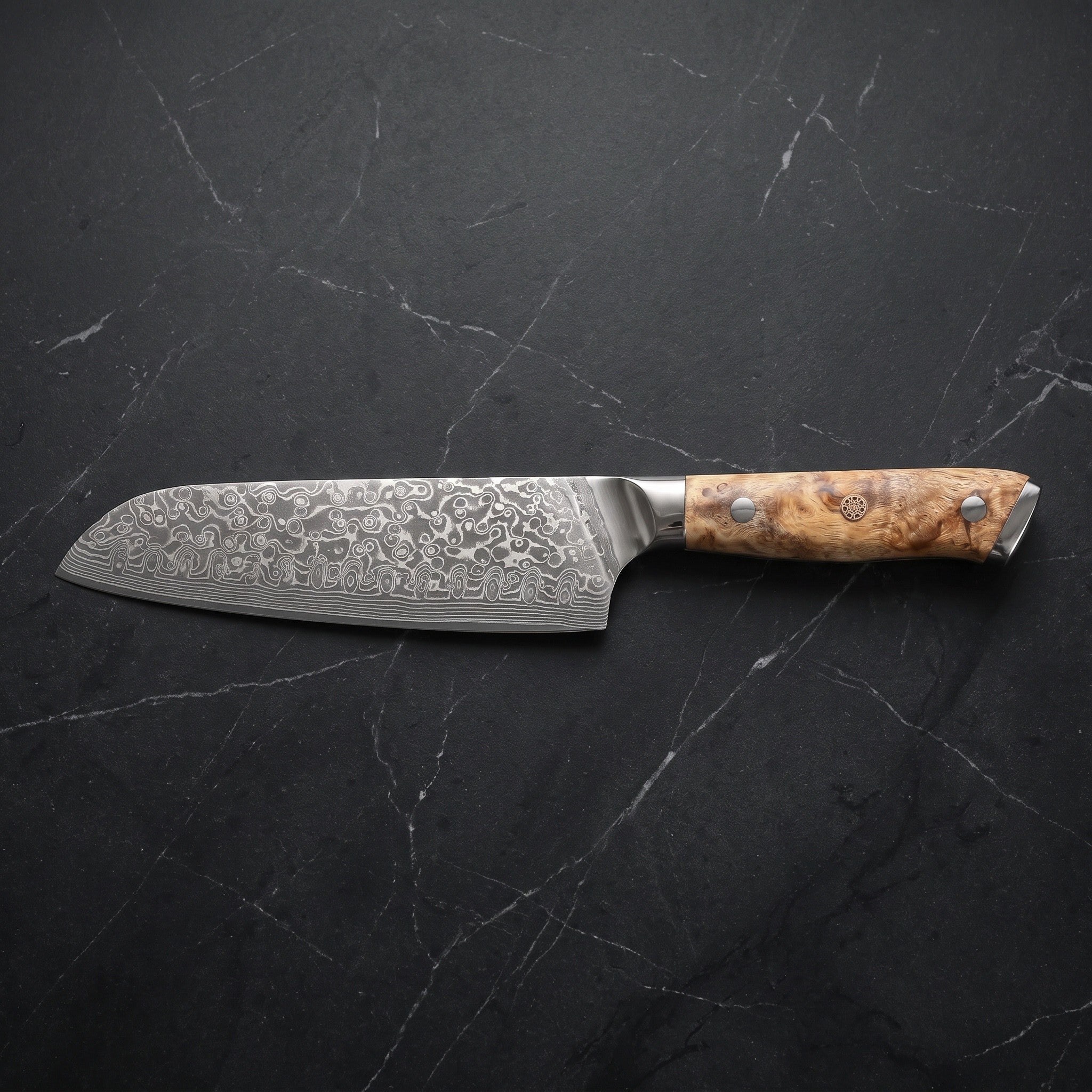 Kozue Santoku All-Purpose Knife – on the board