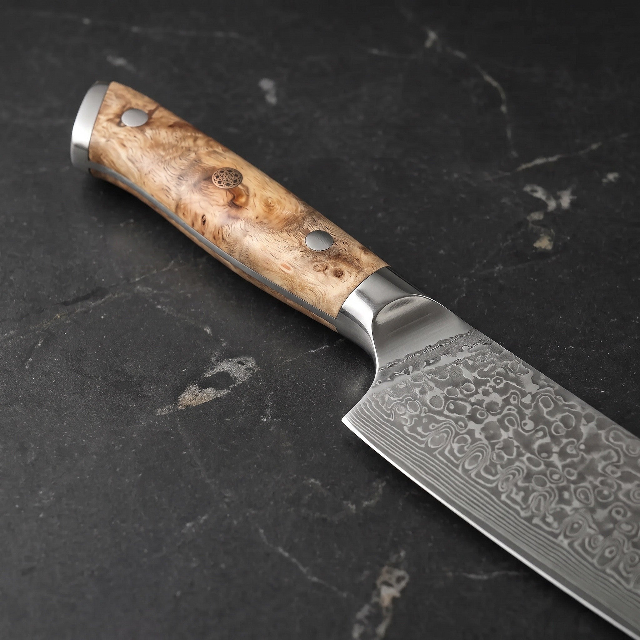 Kozue Santoku All-Purpose Knife – handle