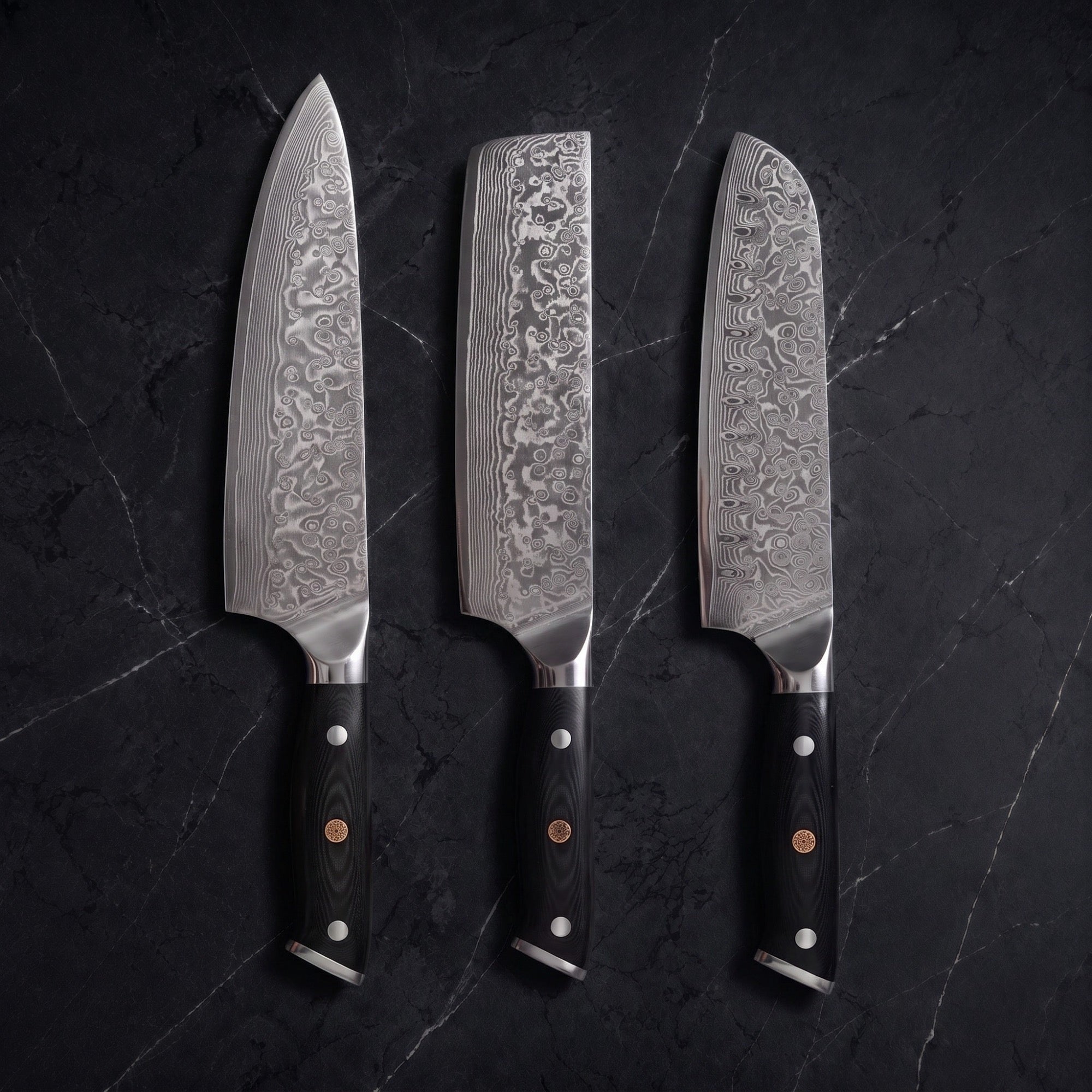 Kurenai Knife Trio (Gyuto, Nakiri & Santoku) · hero