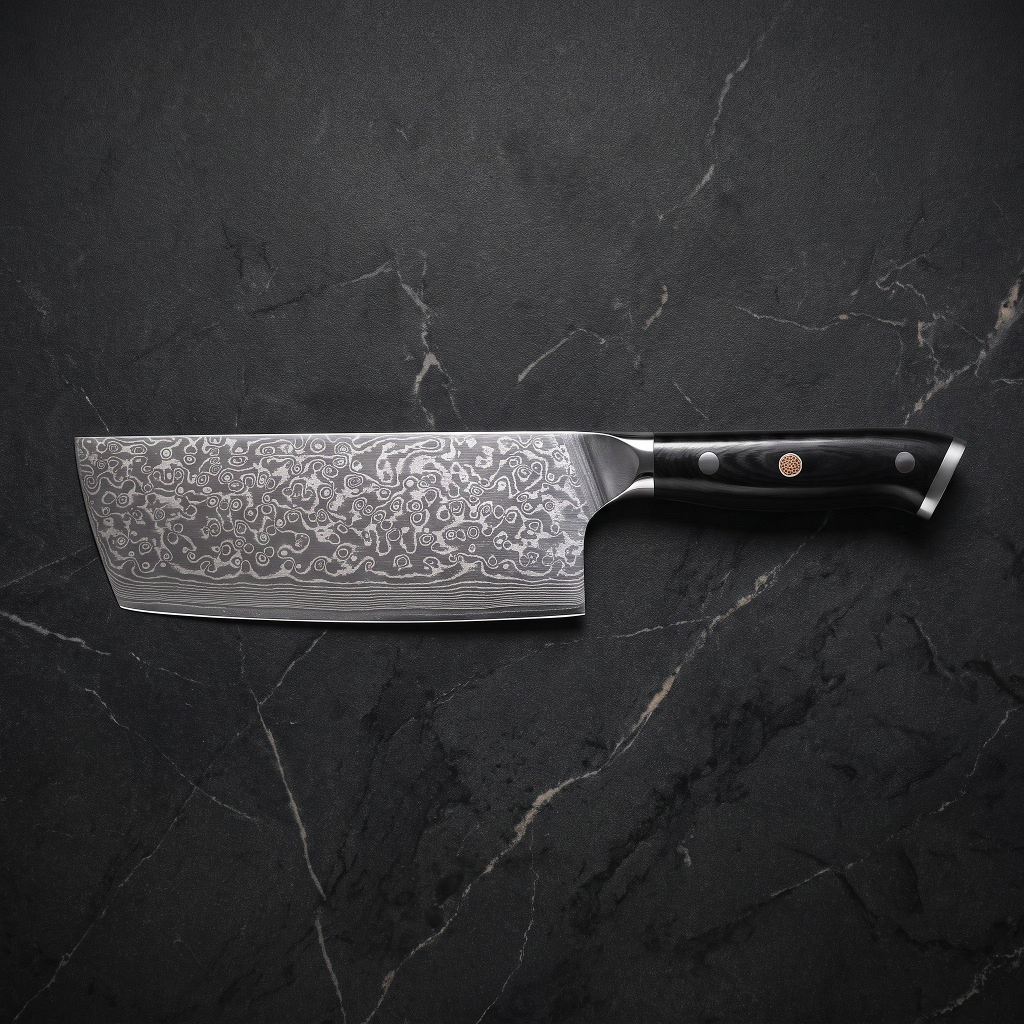 Kurenai Nakiri Vegetable Knife – on the board