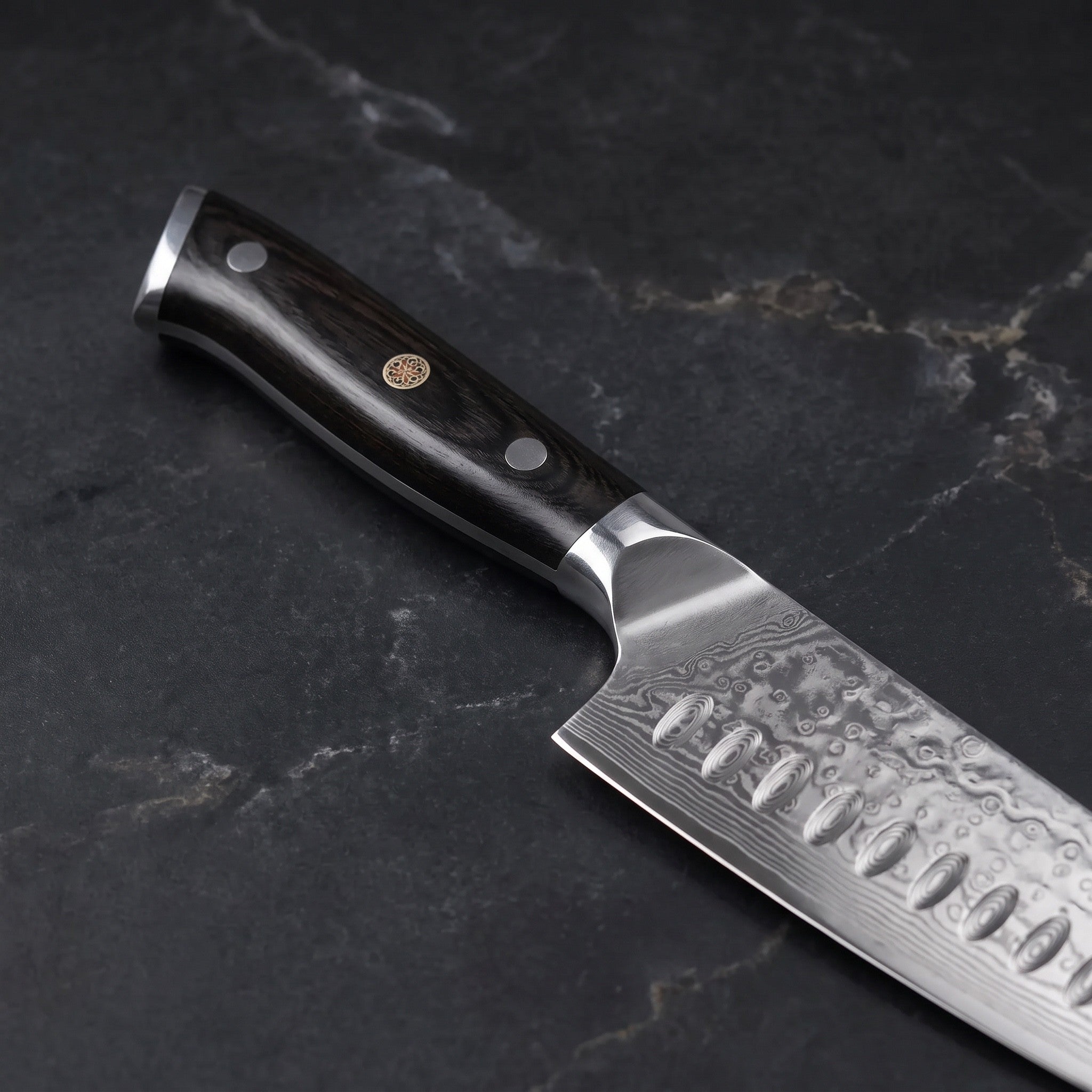 Kurenai Santoku All-Purpose Knife – handle