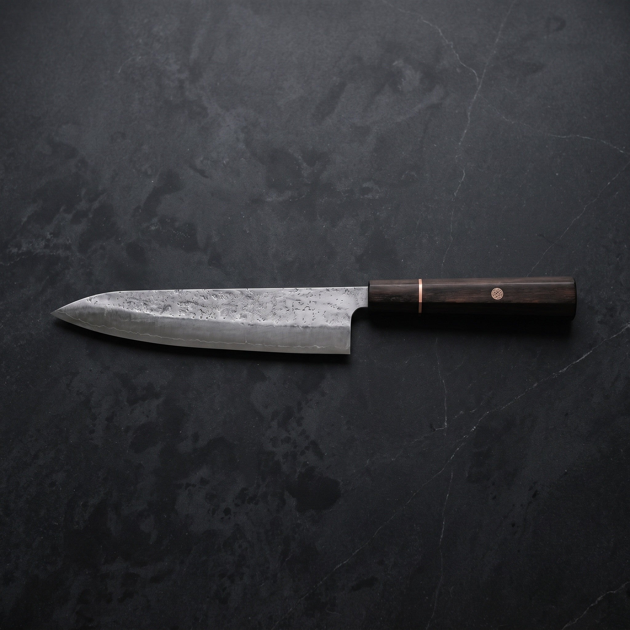Mikazuki Gyuto Chef Knife – on the board