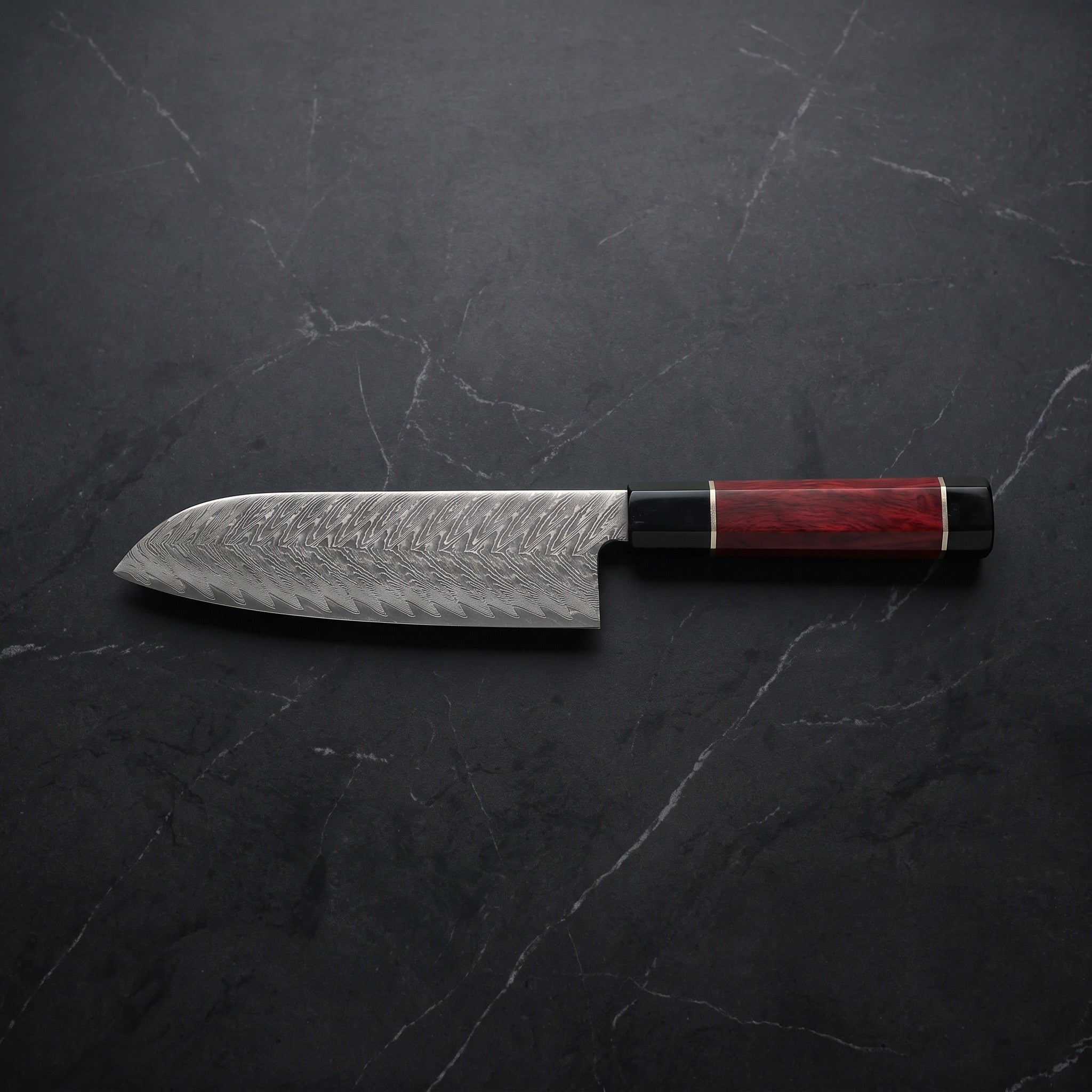 Momiji Santoku All-Purpose Knife – on the board