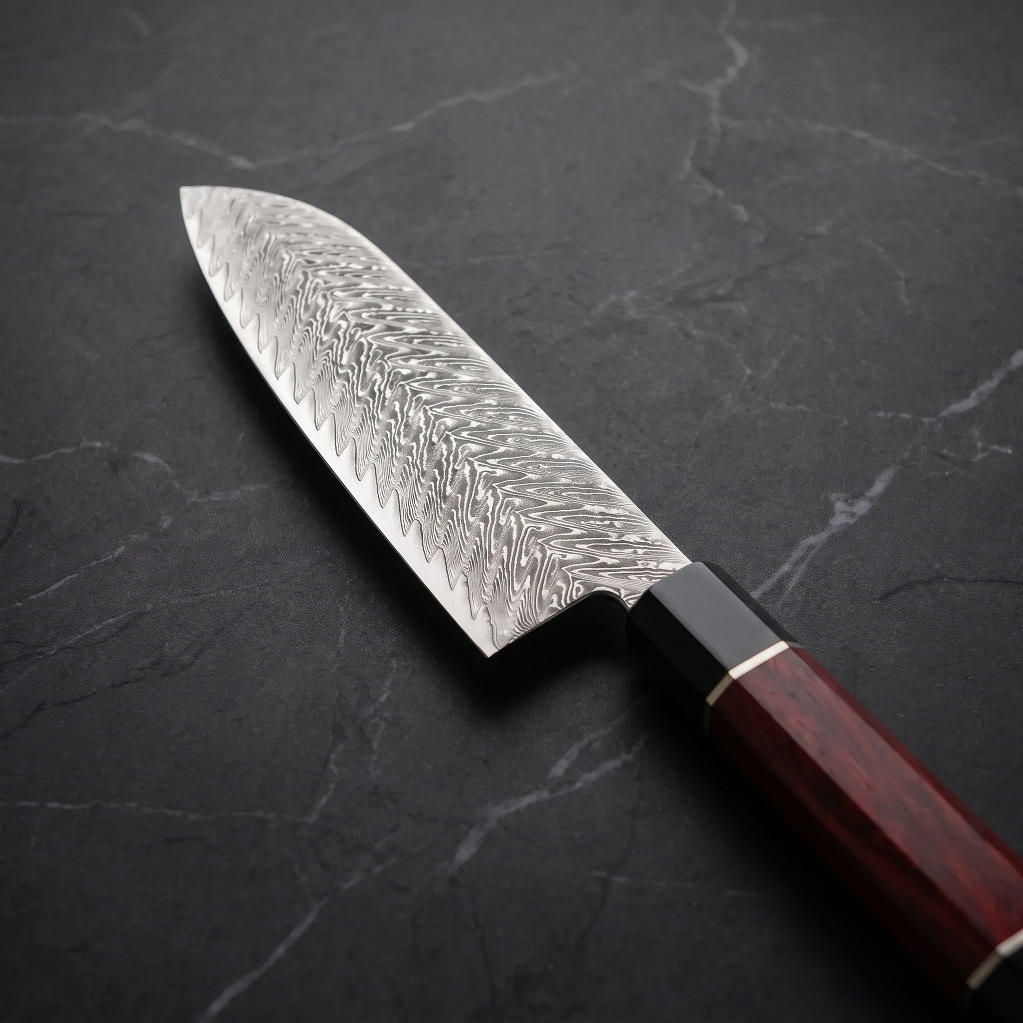 Momiji Santoku All-Purpose Knife – blade detail