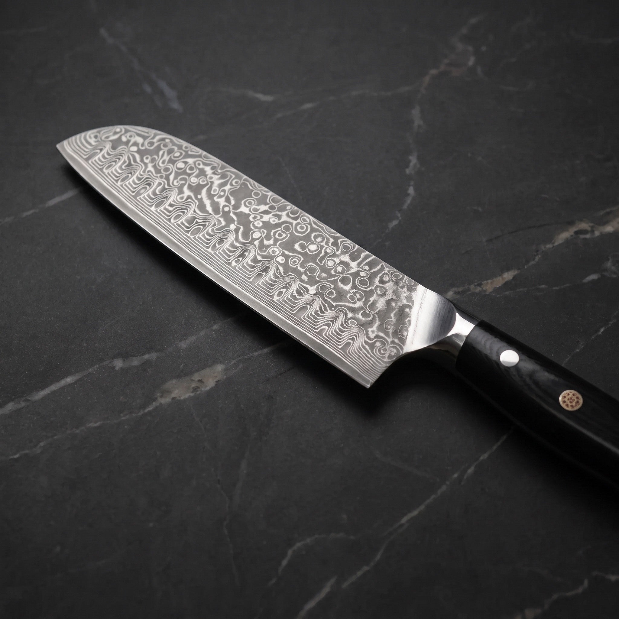 Oboro Santoku All-Purpose Knife – blade detail