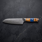 Seiryu Santoku All-Purpose Knife – on the board