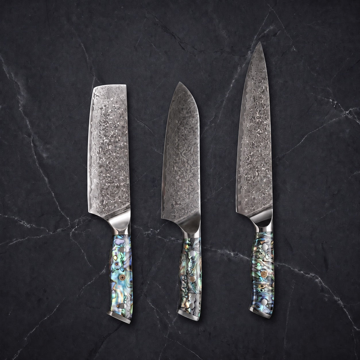 Shirogane Knife Trio (Gyuto, Nakiri & Santoku) · hero