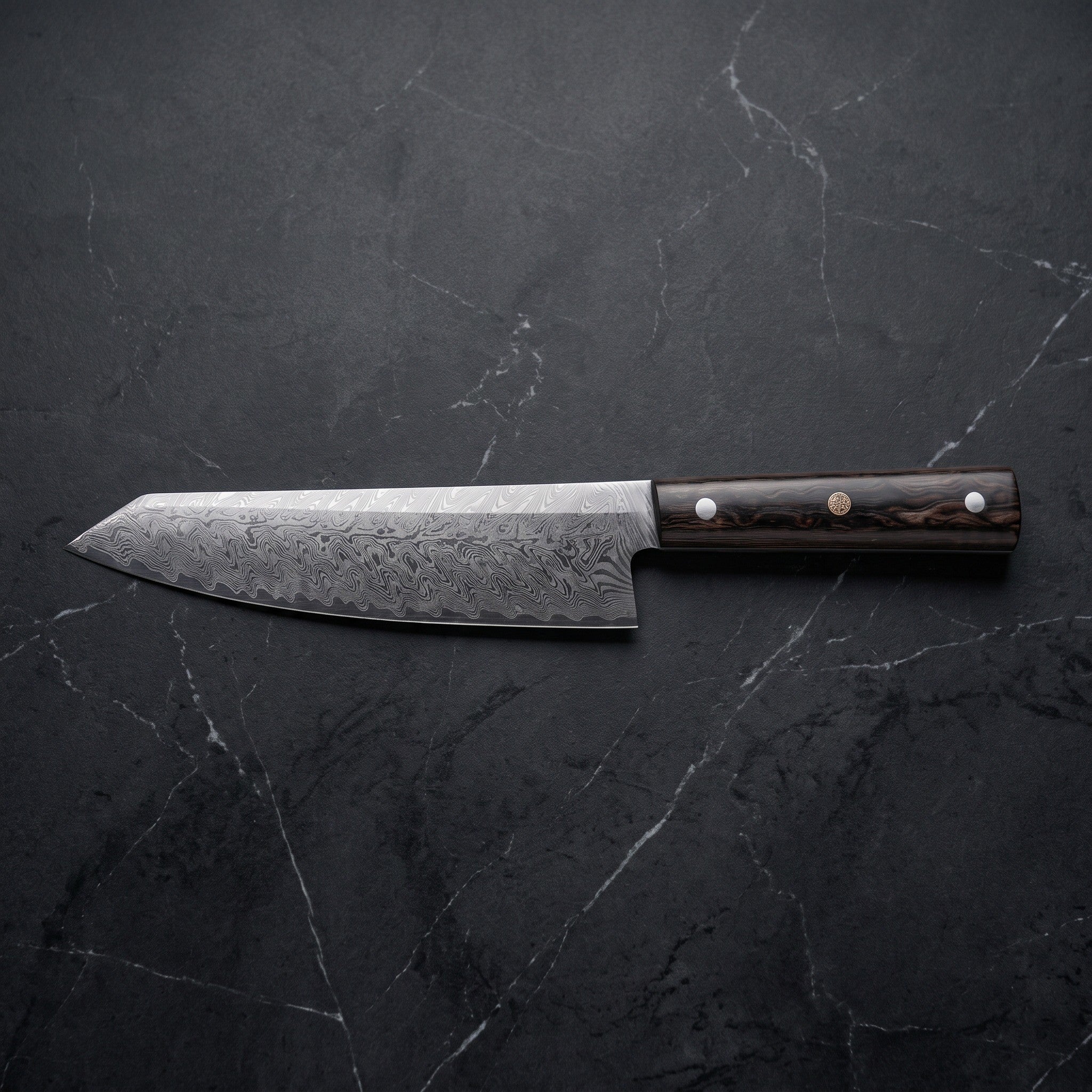 Suzaku Kiritsuke Chef-Slicer Knife, Ivory Handle – on the board
