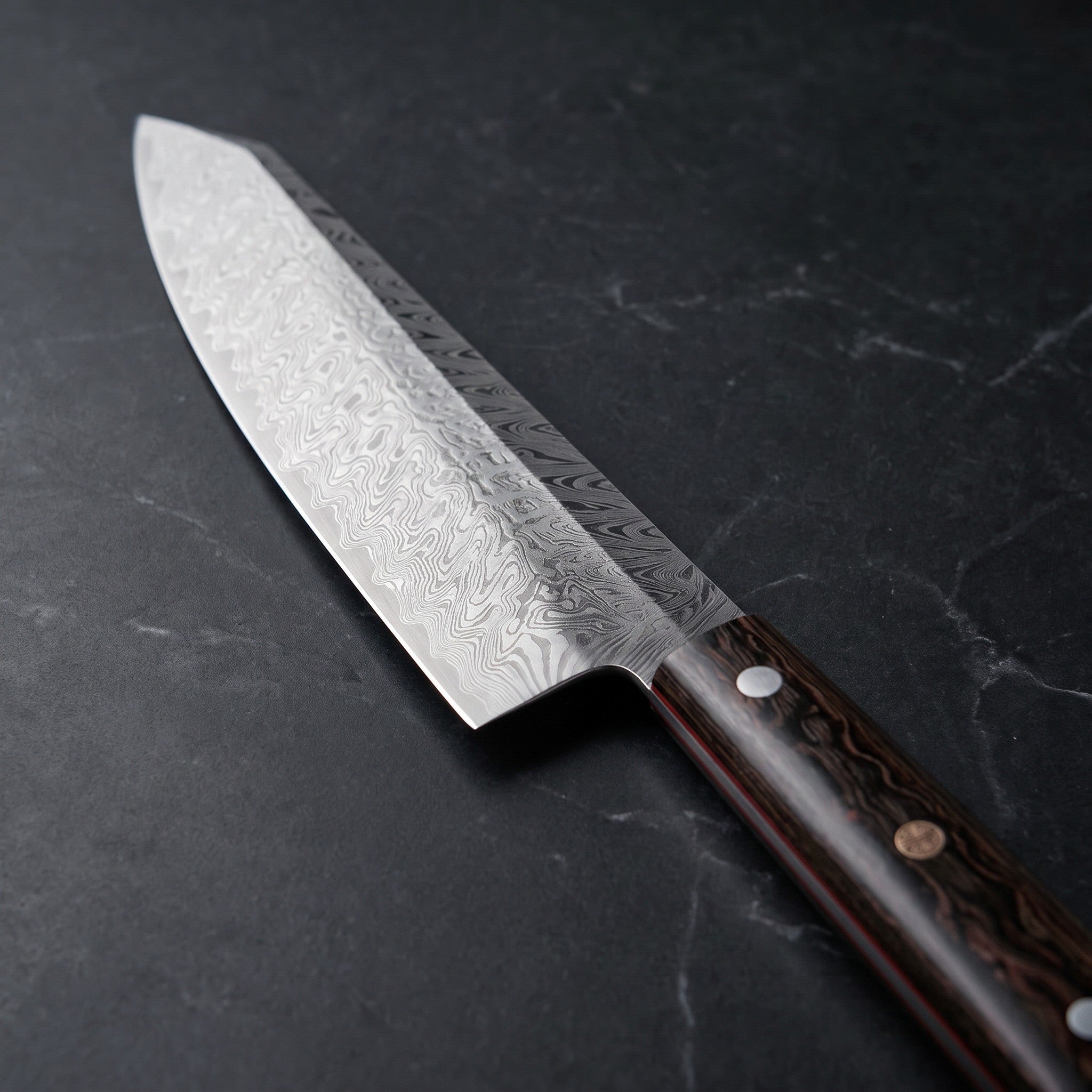 Suzaku Kiritsuke Chef-Slicer Knife, Ivory Handle – blade detail