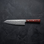 Suzaku Kiritsuke Chef-Slicer Knife, Red Handle – on the board