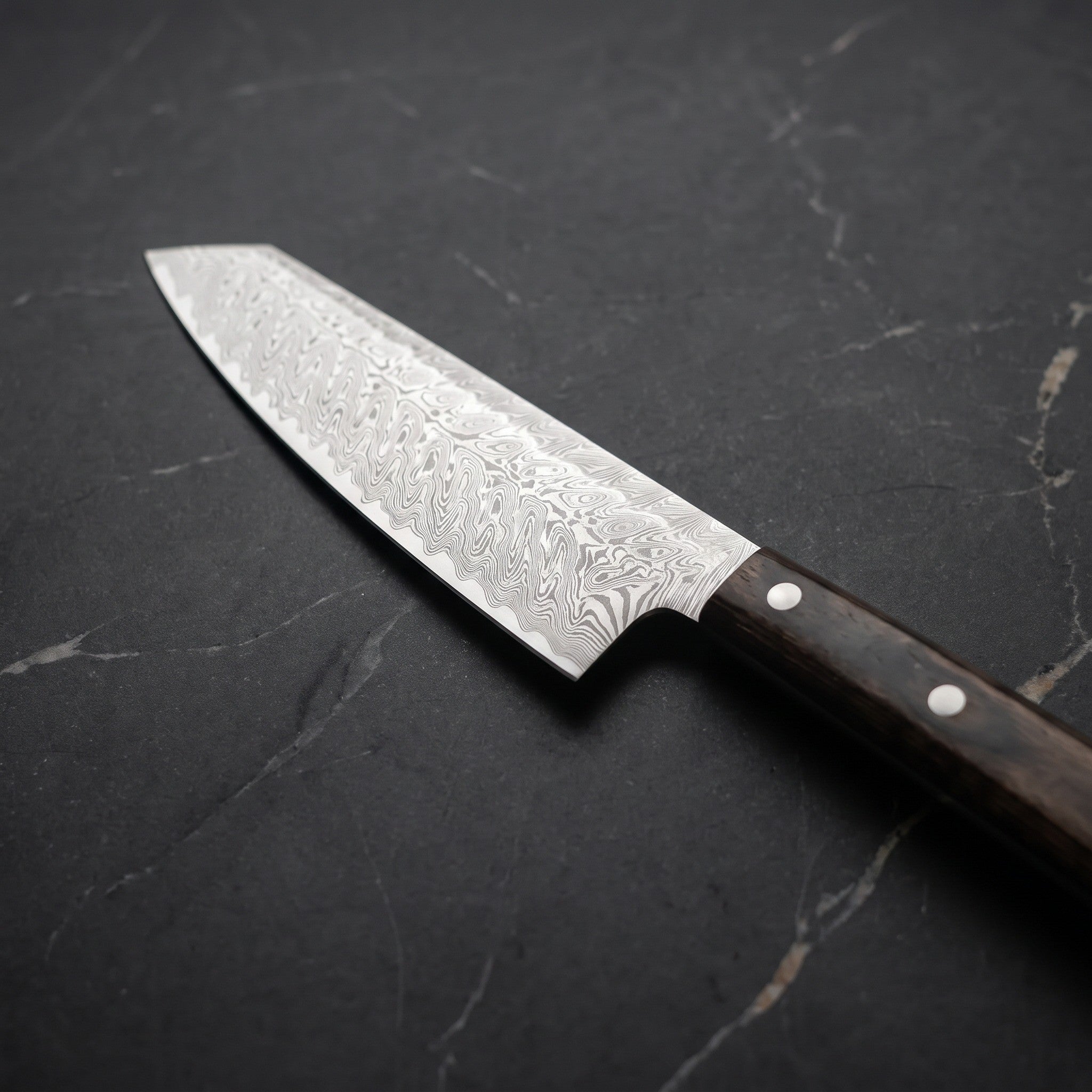Suzaku Kiritsuke Chef-Slicer Knife, Rosewood Handle – blade detail
